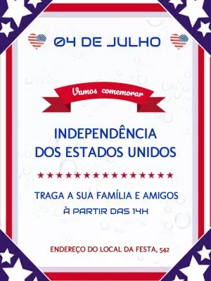 Convite Independência dos EUA