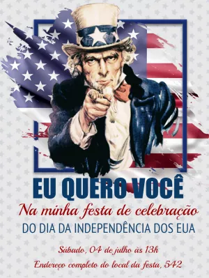 Convite Independência dos EUA