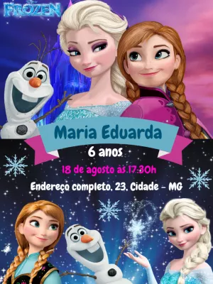 Convite Frozen 2 - Edite grátis com nosso editor online