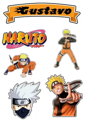 Topo de bolo Naruto topper para bolo personalizado