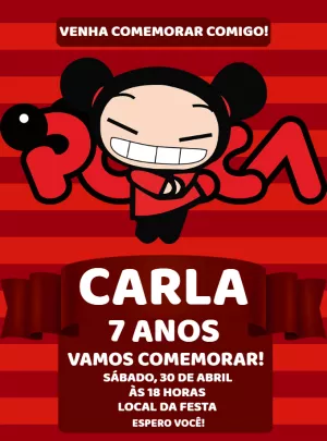 Invitación de cumpleaños de Pucca