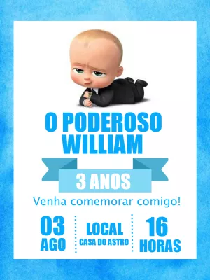 Powerful Boss Baby Birthday Invitation