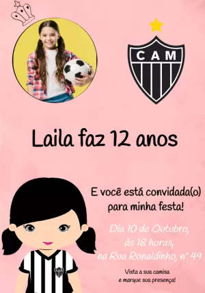 Fazer convite online convite digital Aniversário Atlético Mineiro