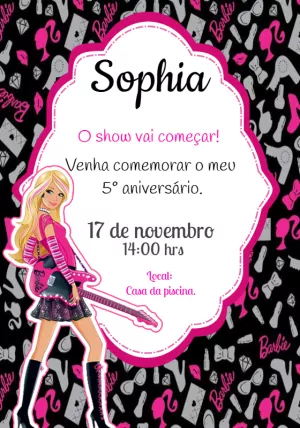 Barbie rockstar invitation hotsell