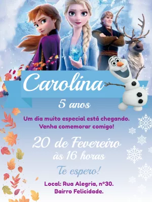 Invitación Cumpleaños Frozen