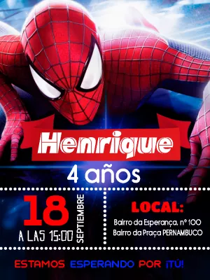 Hacer invitación online invitación digital Invitación digital Spider-Man