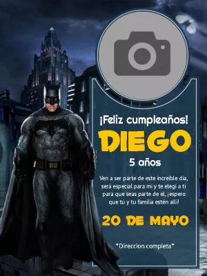 Invitación de cumpleaños de Batman 2