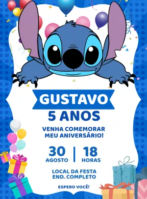 Stitch Birthday Invitation