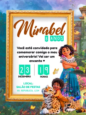 Convite Encanto Mirabel Disney Digital Whatsapp Virtual