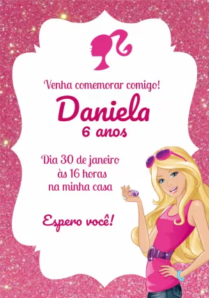 Convite de aniversário Barbie princesa, para editar em 2023  Aniversário  da barbie, Festa de aniversário da barbie, Barbie princesa