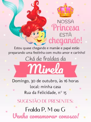 Invitación al baby shower de Ariel