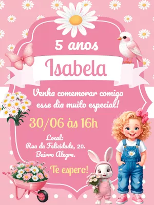 Jardim Margaridas birthday invitation