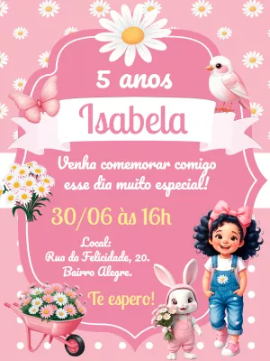 Jardim Margaridas birthday invitation