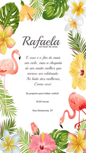 Tropical birthday invitation