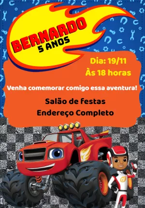 Cartão SUS Blaze E Os Monster Machines - Digital Grátis