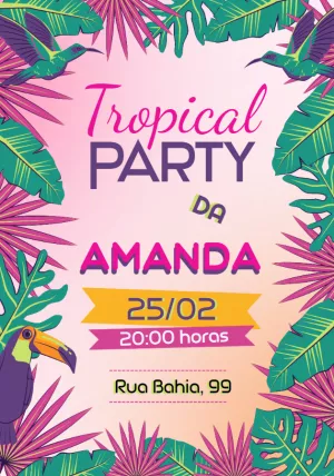 Convite aniversário Tropical