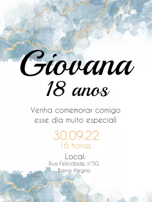 Convite aniversário glitter rosa azul dourado - Edite grátis com nosso  editor online