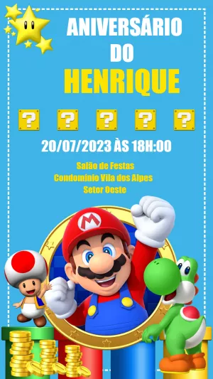 Invito digitale Super Mario – PandaInvitiSocial