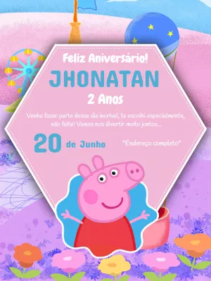 Plantilla de Invitación de Cumpleaños de Peppa Pig