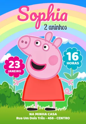 Convite Aniversário Peppa Pig