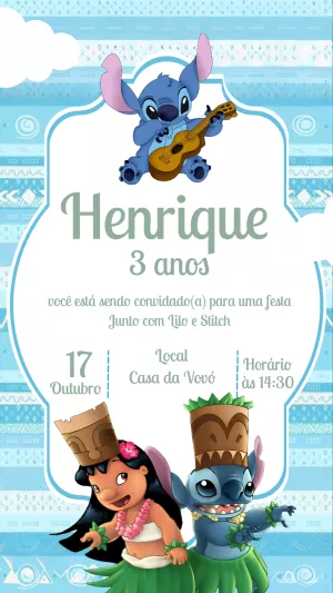 Invitación de cumpleaños de Lilo y Stitch - Un increíble editor en