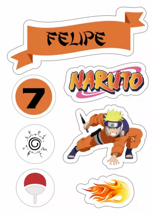 Topo de Bolo Naruto Topper para Bolo