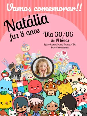 Convite Toca Life world animals menino e menina - Edite grátis com