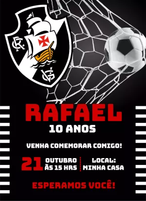 Convite aniversário Vasco