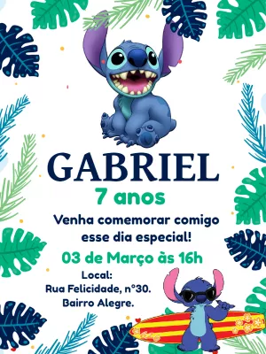 Invitación de cumpleaños de Lilo y Stitch - Un increíble editor en