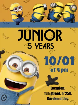 minions happy birthday invitation