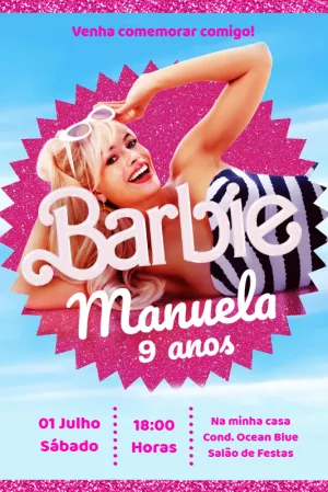 Convite virtual barbie o filme Edite Online