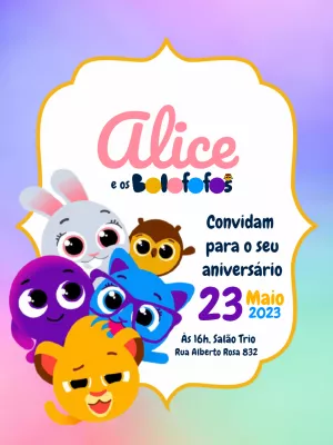 Convite Aniversário dos Bolofofos - Edite grátis com nosso editor online