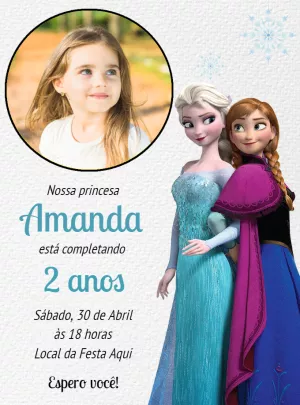 Frozen birthday invitation with photo