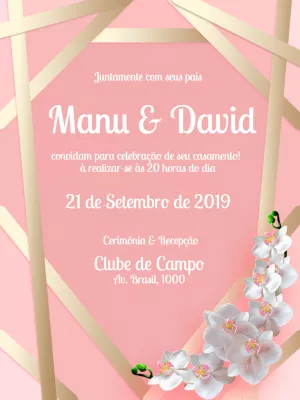 Convite Casamento Floral Boho Chic - Edite grátis com nosso editor online