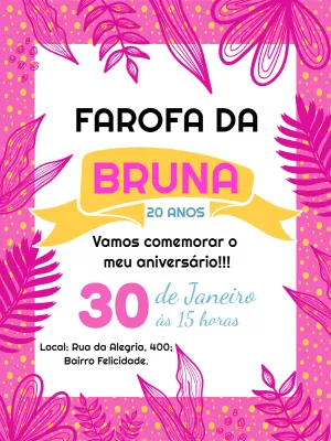 Convite aniversário farofa