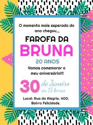 Convite Aniversário farofa