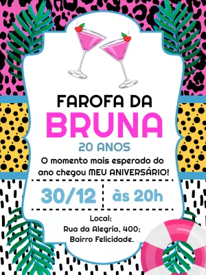 Convite Aniversário farofa