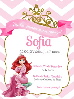 Invitación de cumpleaños de la princesa Ariel