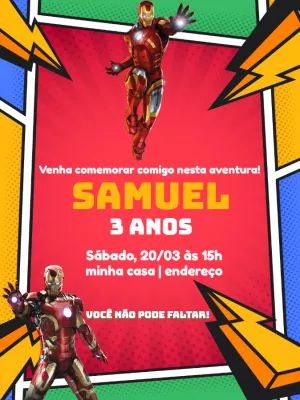 Criar convite de Super Thor Vermelho online grátis