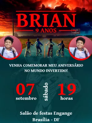 Convite Aniversário Stranger Things com Foto