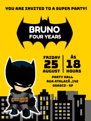 Make an online invitation BATMAN INVITATION