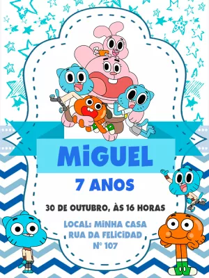 Poster O incrível mundo dos personagens de Gumball Aniver