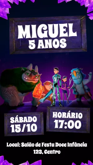 Trollhunters Birthday Invitation