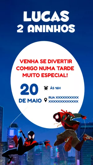 Convite Aniversário Homem Aranha Edite Grátis Com Nosso Editor Online 3860