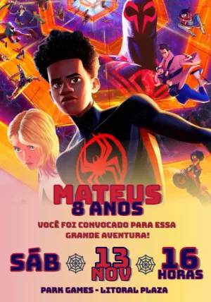 Spider-Man: Into the Spider-Verse Birthday Invitation