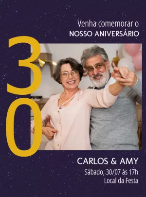 Convite de casamento - casal de pombos com alianças - Edite grátis com  nosso editor online