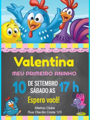 Convite Animado (VÍDEO) aniversário Galinha Pintadinha Mini