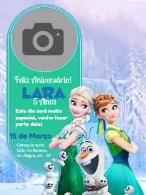 10+ Artes] Convite Frozen Grátis para editar e imprimir