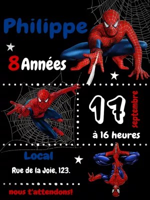 Invitation En Ligne De Spiderman