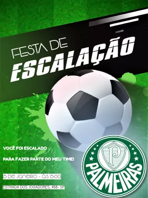 Convite Time Palmeiras - Edite grátis com nosso editor online